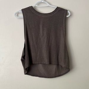 Gray Lululemon cropped tank top open back size 8/10